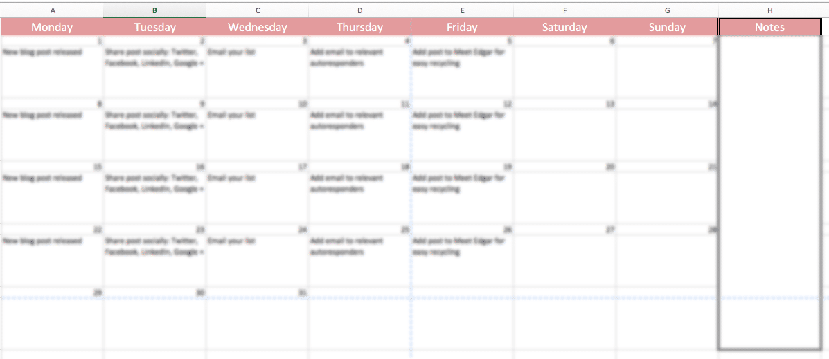 blog Planning Template