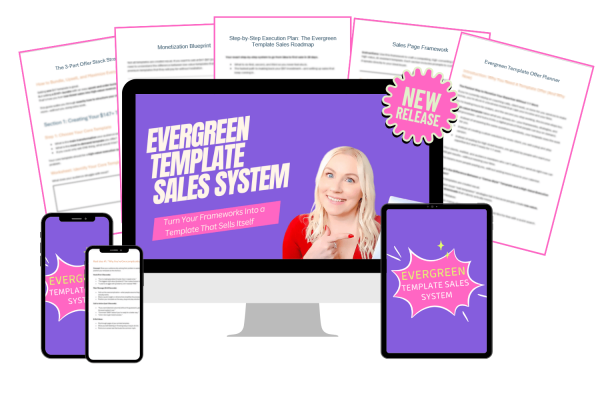 Evergreen Template Sales System Mockup-new-release